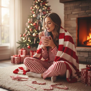 christmas morning candy cane ai photo 1