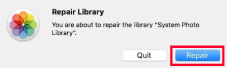 click repair button