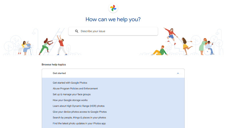 contact google photos support