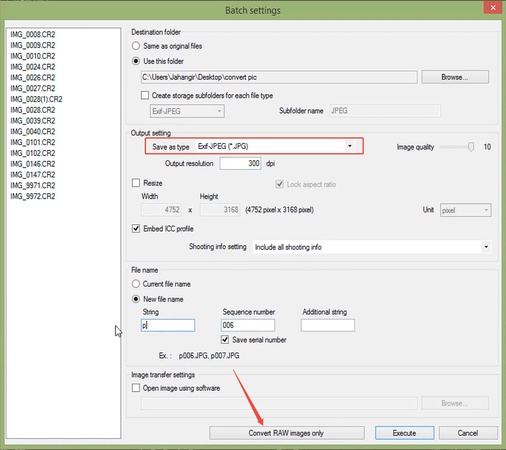 convert canon raw images to jpg