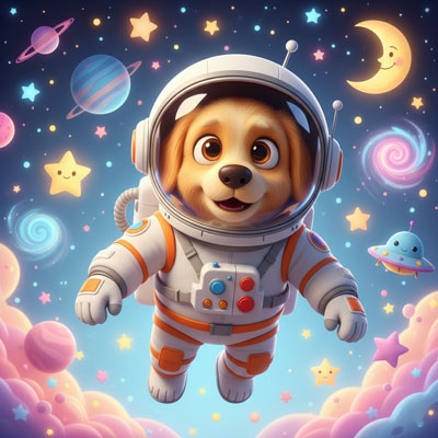 cosmic cartton pet astronaut