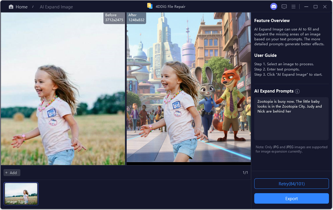 check and export ai generated photos