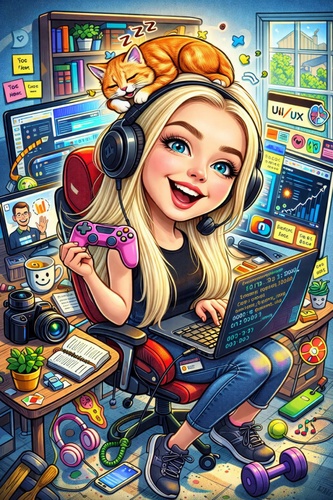 cute big head chibi caricature