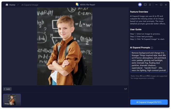 enter prompts to add stranger things upside down filter