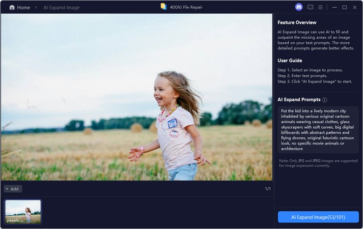 enter prompts to create ai photos