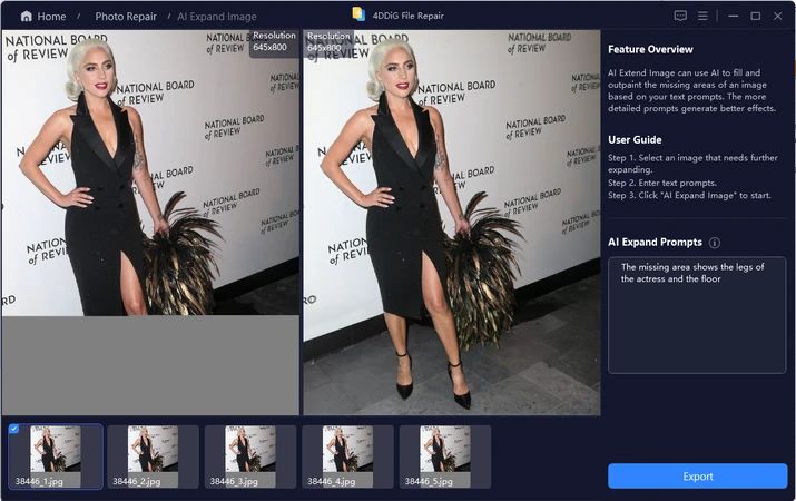 preview and save extended photos