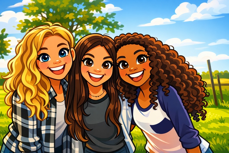 family cartoon caricature