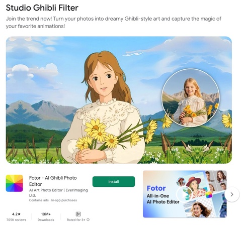 fotor ai ghibli photo editor