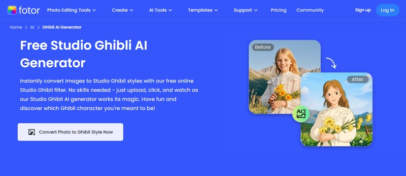 fotor studio ghibli image converter