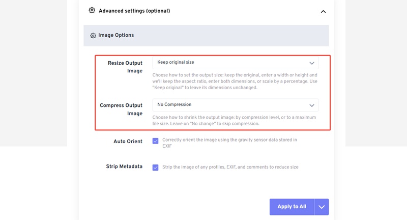 freeconvert advanced image settings