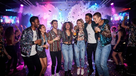 friends celebrating new year party