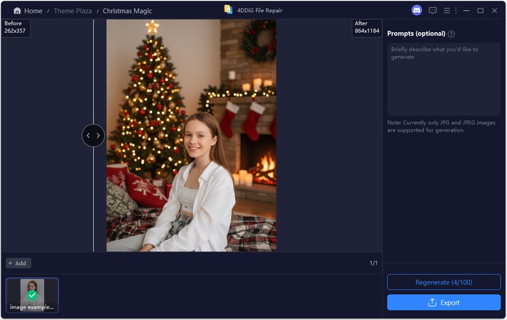 generated christmas photo with 4ddig ai