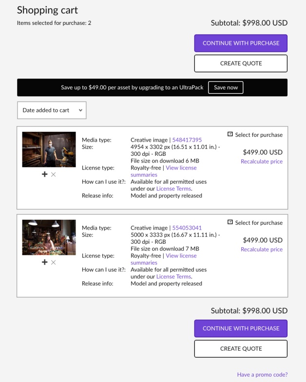 gettyimages complete license purchase