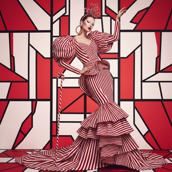 high fashion editorial candy cane ai photo 2