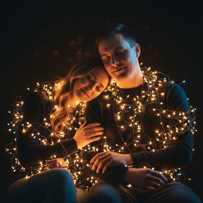 holiday light portrait photo