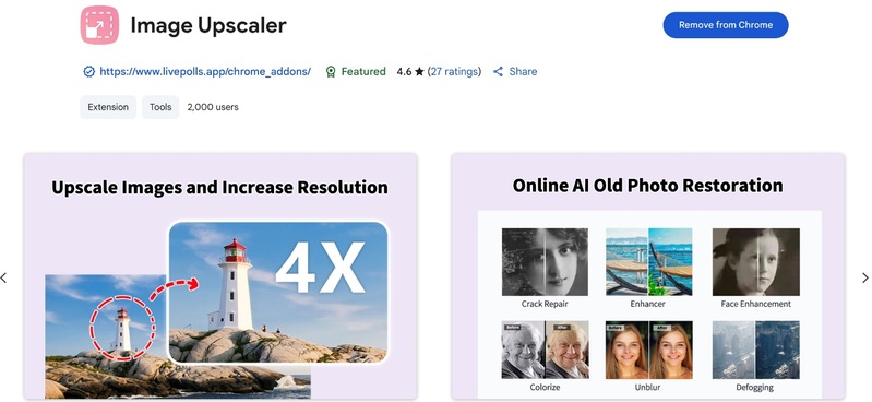 image upscaler chrome extension