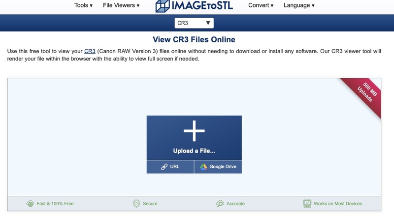 CR3 Datei online mit ImageToStl Viewer ansehen