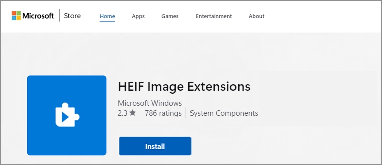 install heif image extensions