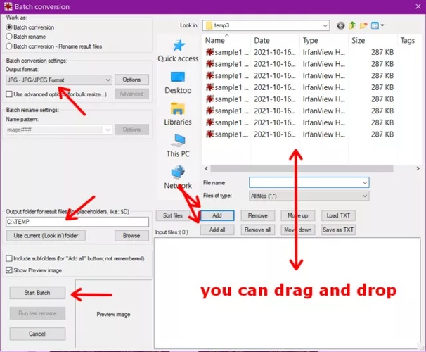 irfanview batch image conversion