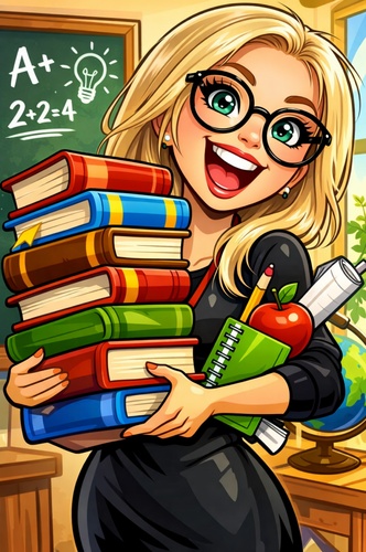 job focused chatgpt caricature as teacher