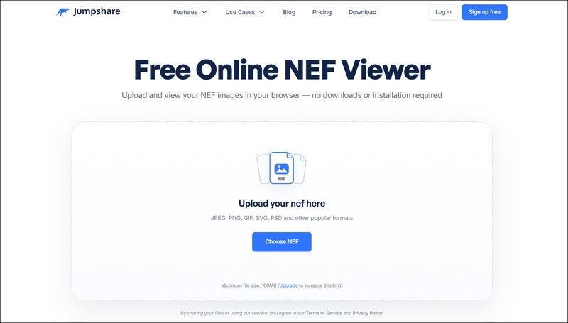 jumpshare nef file viewer online