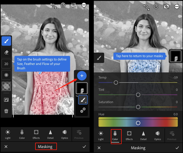 colorize black and white photos in lightroom mobile app