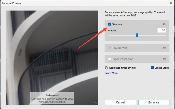 lightroom denoise feature