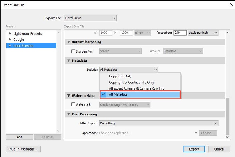 lightroom keep photos exif data after editing