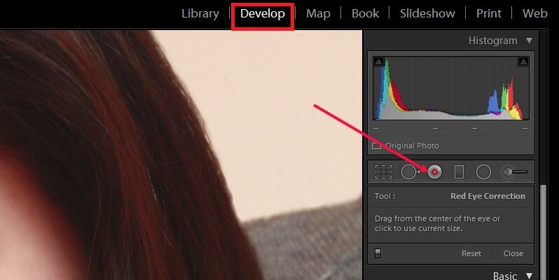 how to get rid of red eyes in lightroom mobile