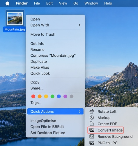 mac finder quick actions
