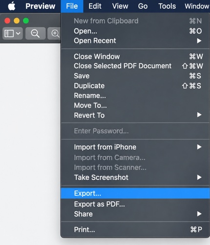 mac preview export images