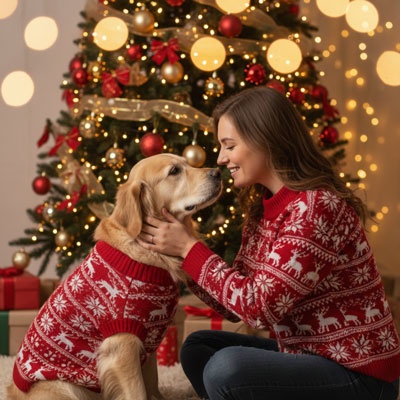 matching owner and pet outfit