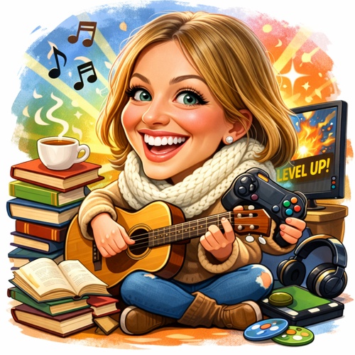 me and my hobbies caricature