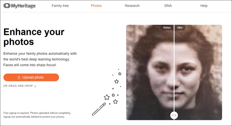 myheritage photo enhancer