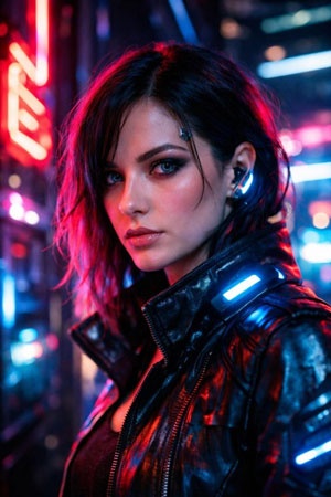 neon cyberpunk cinematic portrait