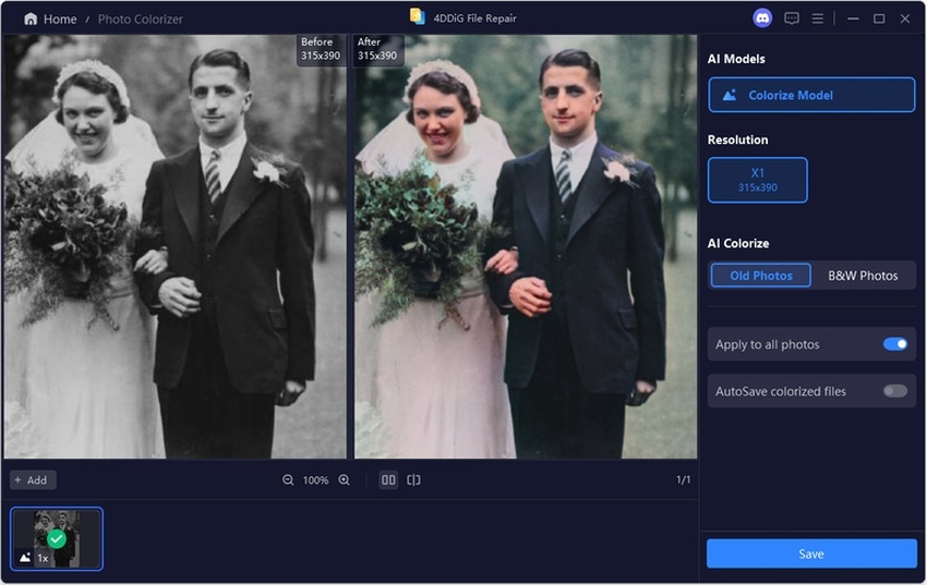 old photo restoration completed