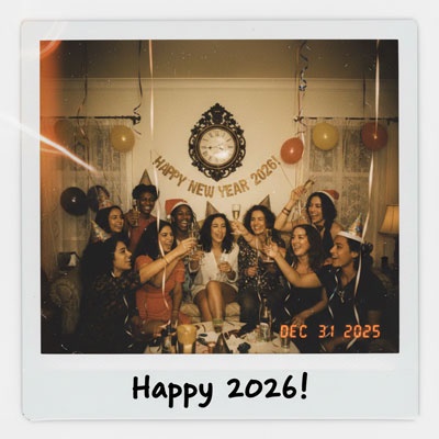 old polaroid new year effect