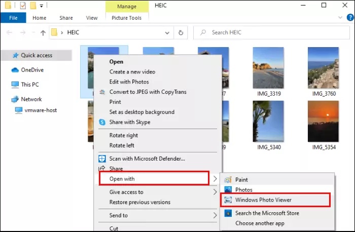 open heic images with windows photo viewer