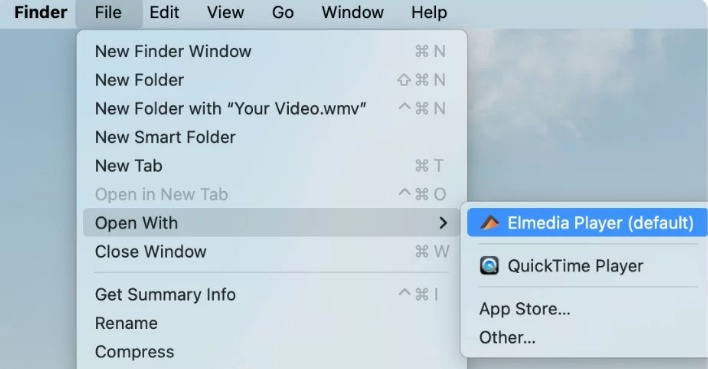 open and play wmv on mac elmedia player