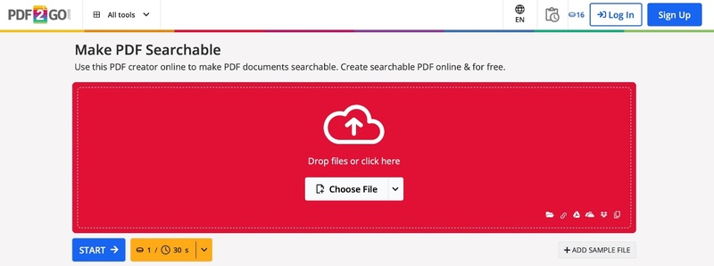 pdf2go make pdf searchable