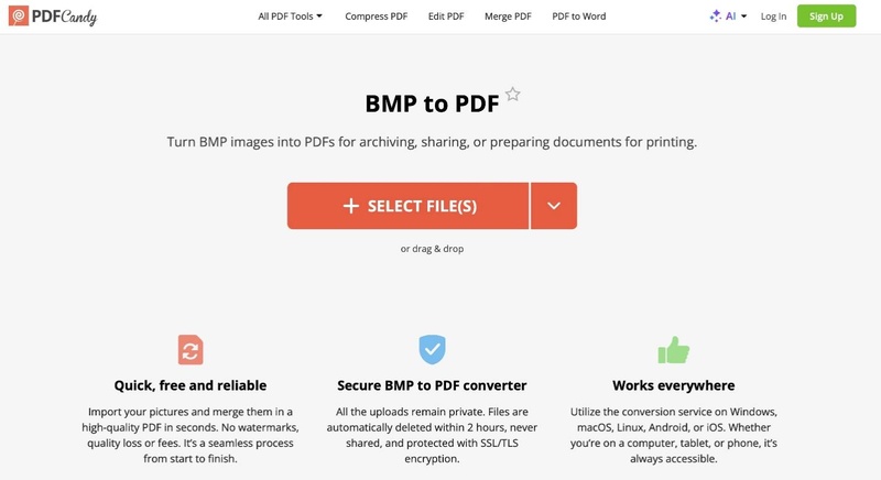 pdfcandy bmp to pdf converter