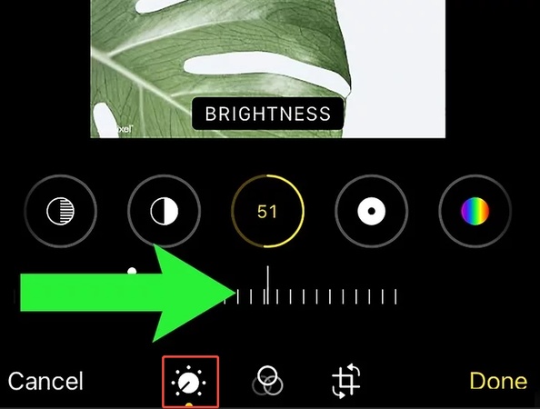 Helligkeit in der Fotos-App erhöhen