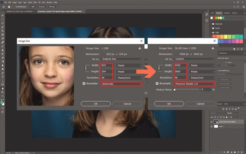 photoshop change image size and resolution
