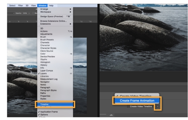 photoshop create frame animation
