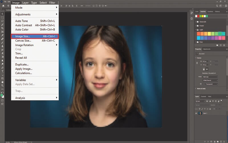 photoshop image size settings