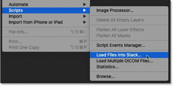 photoshop load files into stack
