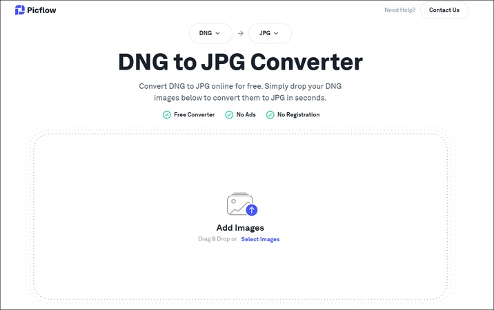 picflow dng to jpg converter online