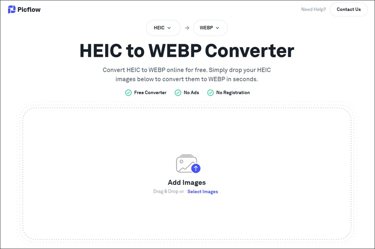 picflow heic to webp converter