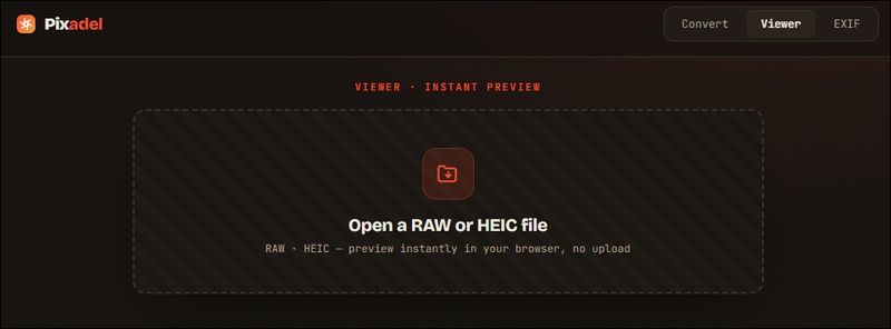 pixadel raw heic viewer