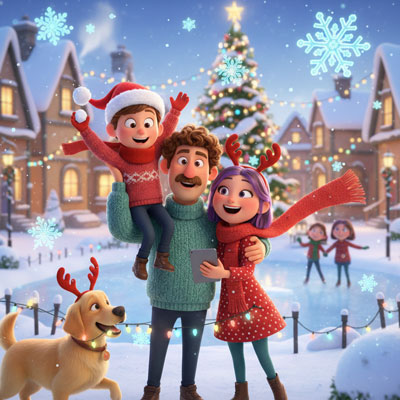 pixar christmas family photo